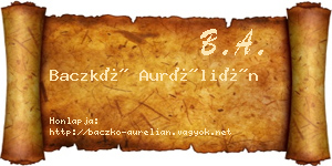 Baczkó Aurélián névjegykártya